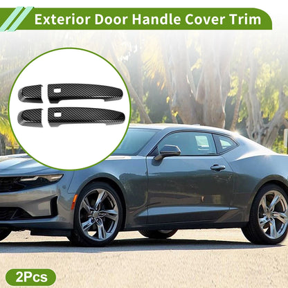 Exterior Door Handle Cover Trim for Chevrolet Camaro (2016–2023) Carbon Fiber Black