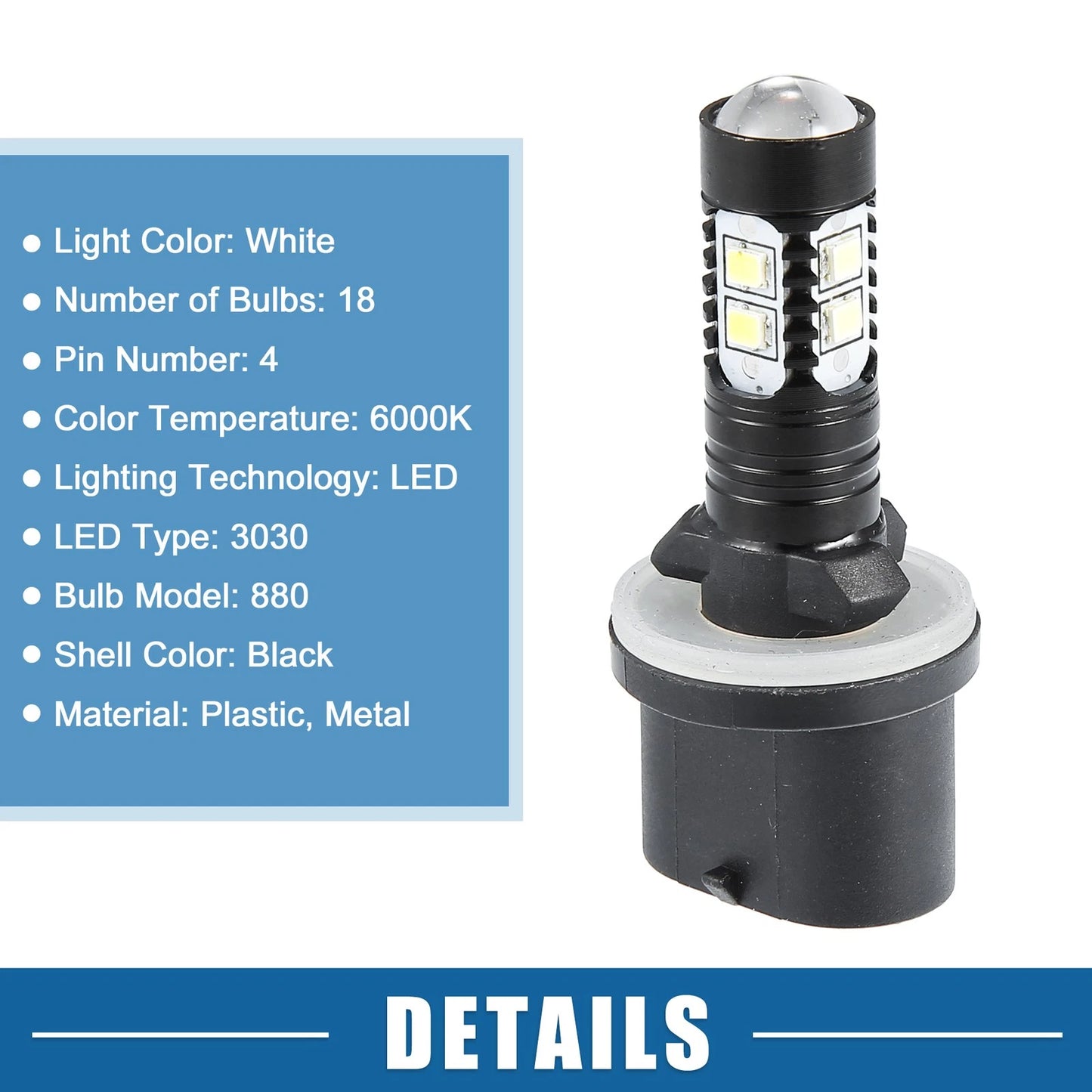 Set of 2 LED Fog Light Bulbs for Auto (880)