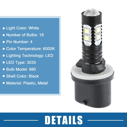 Set of 2 LED Fog Light Bulbs for Auto (880)