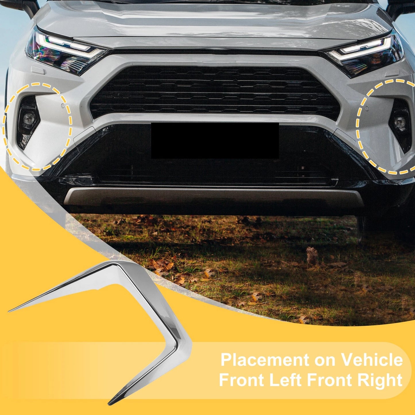 Set of 2 Fog Light Cover Trim for Toyota RAV4 (2019–2025) Plating