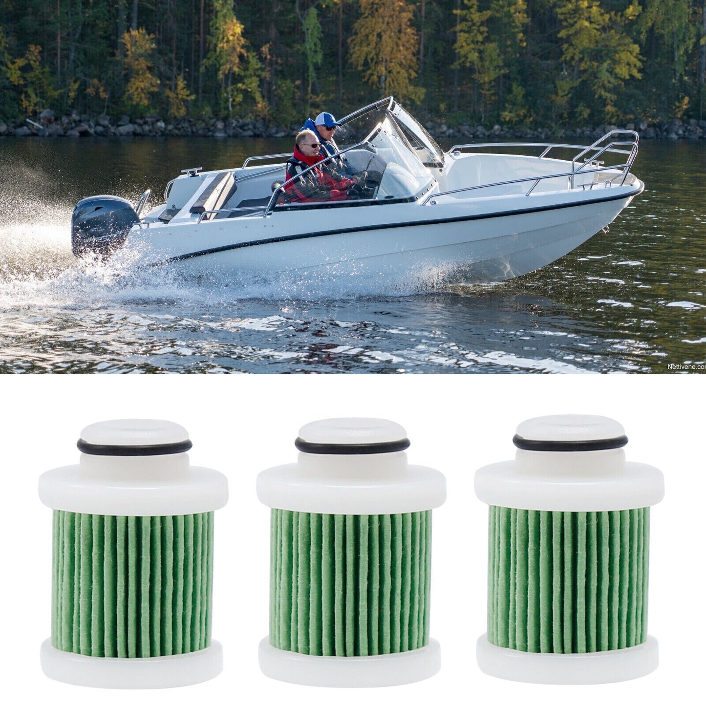 Set of 3 Fuel Filters for Yamaha Marine Outboard (F20–F130)