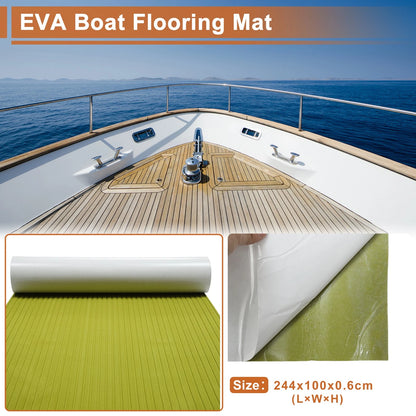 EVA Foam Boat Deck Flooring Strip 96"L x 39"W Peridot Green