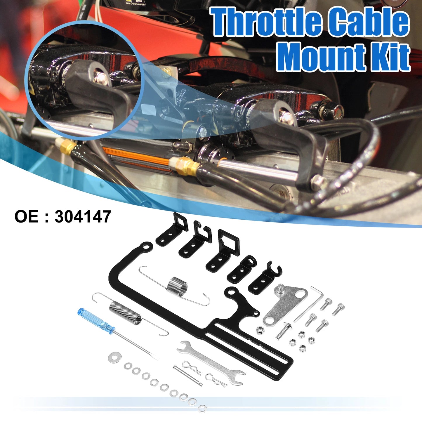 Throttle Carburetor Cable Mount Bracket Kit for GM 700R4 (304147)