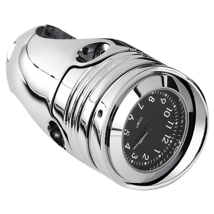 Chrome 1 1/4" Handlebar Mount Clamp Clock for Harley Dyna Chopper