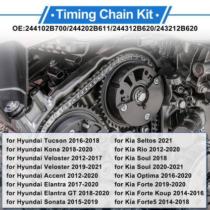 Timing Chain Kit No. 244102B700 for Hyundai Tucson, Kona, Accent, Elantra (2016–2023)