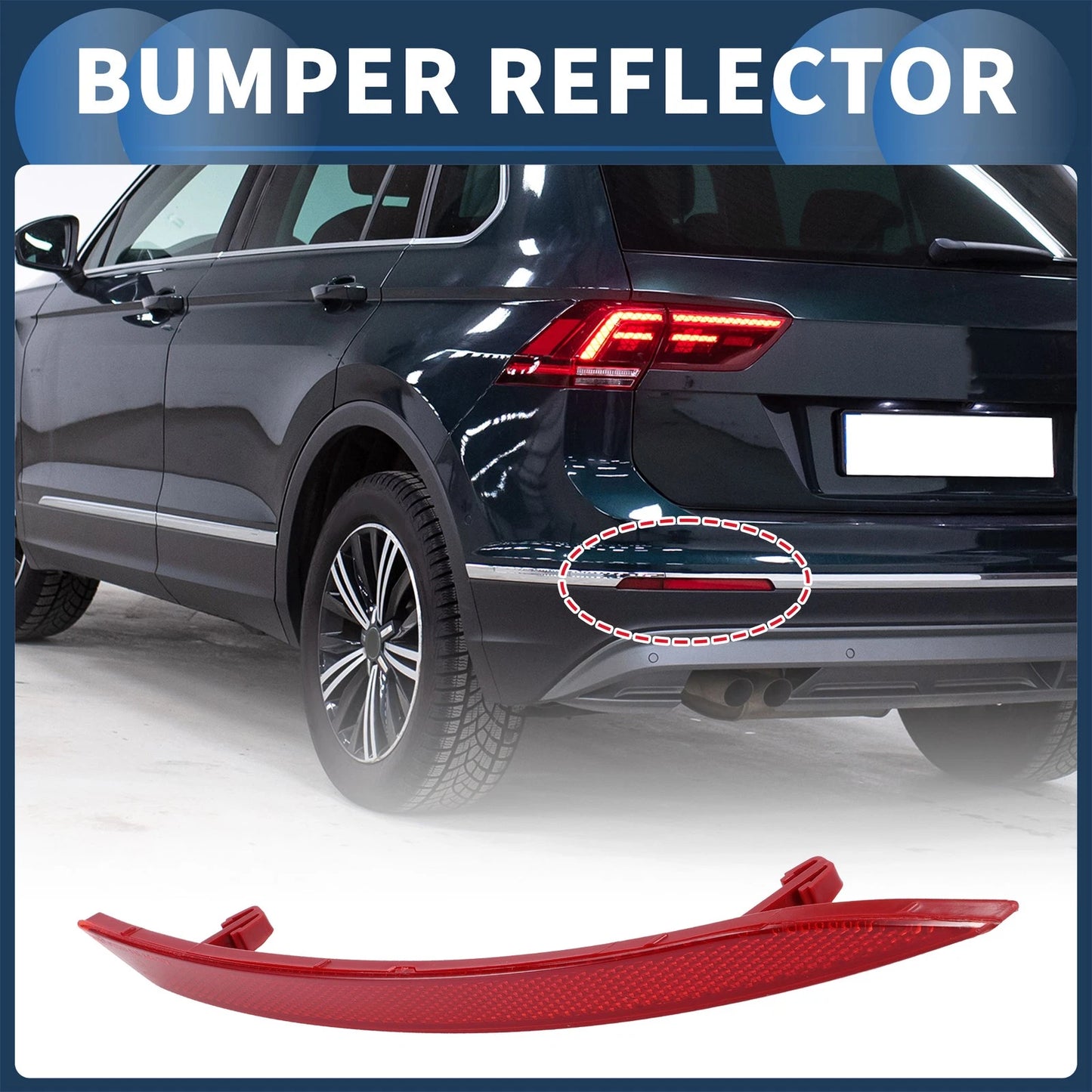 Bumper Reflector No. 3C8945106B for Volkswagen CC (2008–2012) Rear Right