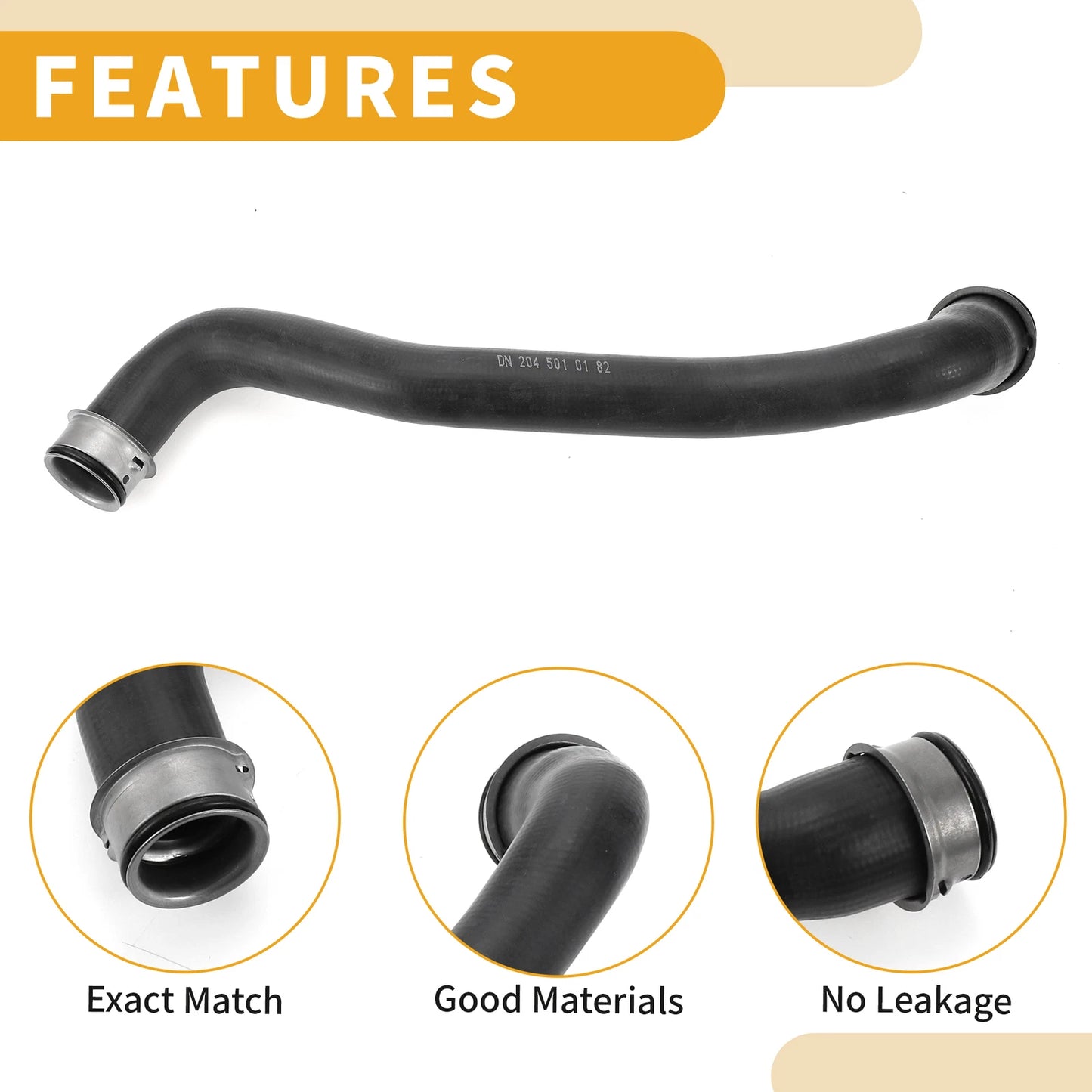 Radiator Hose for Mercedes Benz C Class W204 C180 C200 (2007–2014) No.A2045010182