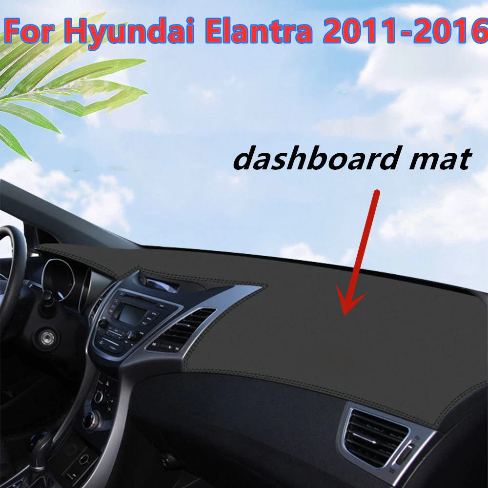 Leather Dashboard Cover Mat Pad for Hyundai Elantra (2011–2016)