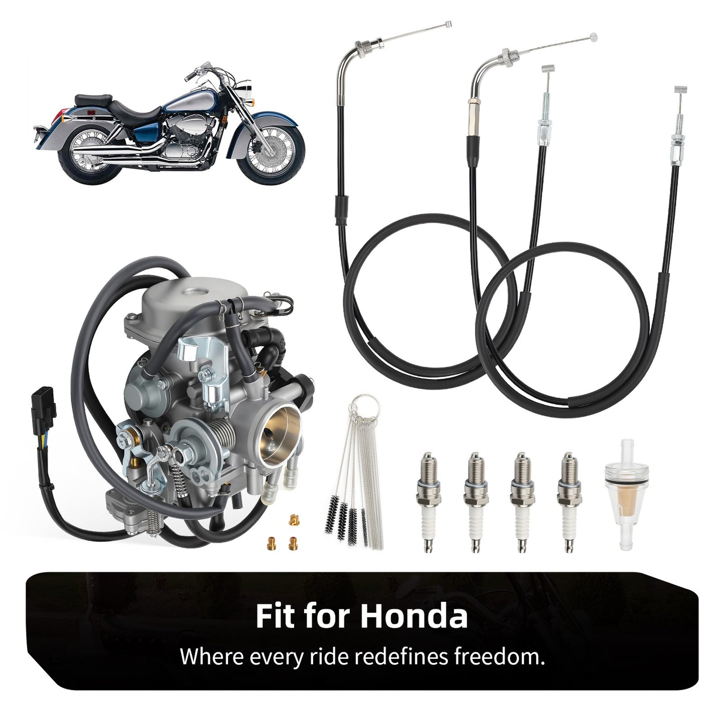 Carburetor Assembly for Honda Shadow Aero 750 VT750C (2004–2009) w/ Throttle Cable