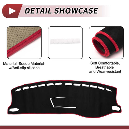 Dashboard Cover Mat for VW T-Cross C1 (2019) Sun Protector Pad Black Red