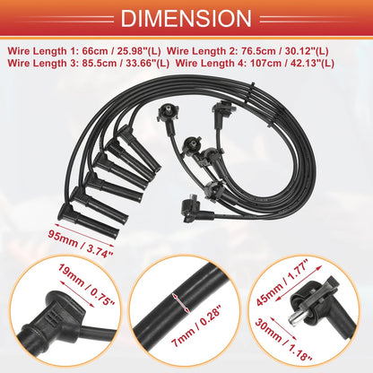 6X Spark Plug Wire Ignition Coil Cable No. 1U2Z12259JB for Ford Explorer (2002–2005)