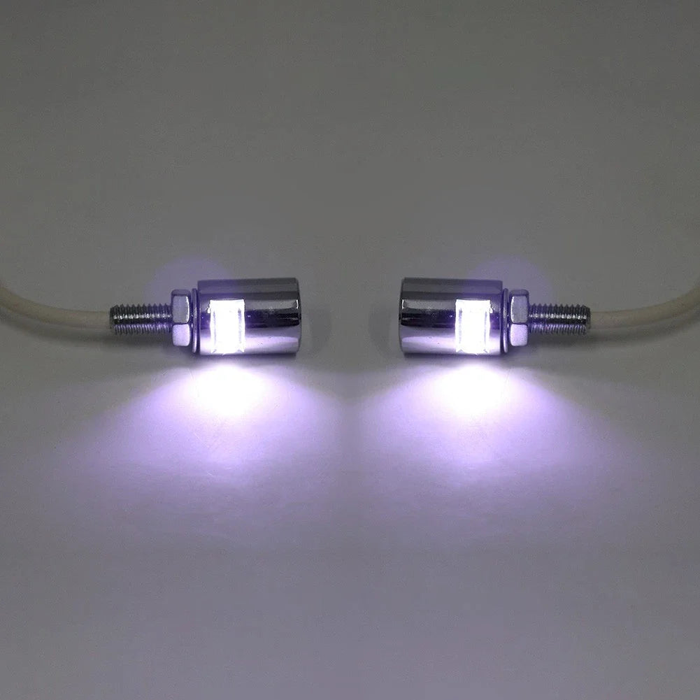 12V LED License Plate Light Lamp for Motorcycle Universal Chrome