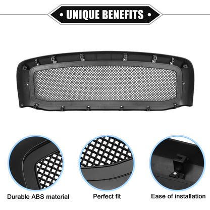 Front Grille Assembly for Dodge Ram 3500 (2006–2009) Gloss Black