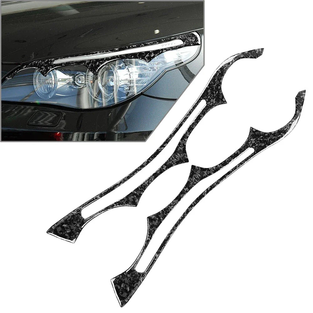 Pair Headlight Eyebrow Eyelid Covers for BMW 5 Series E60 (2004-2010)