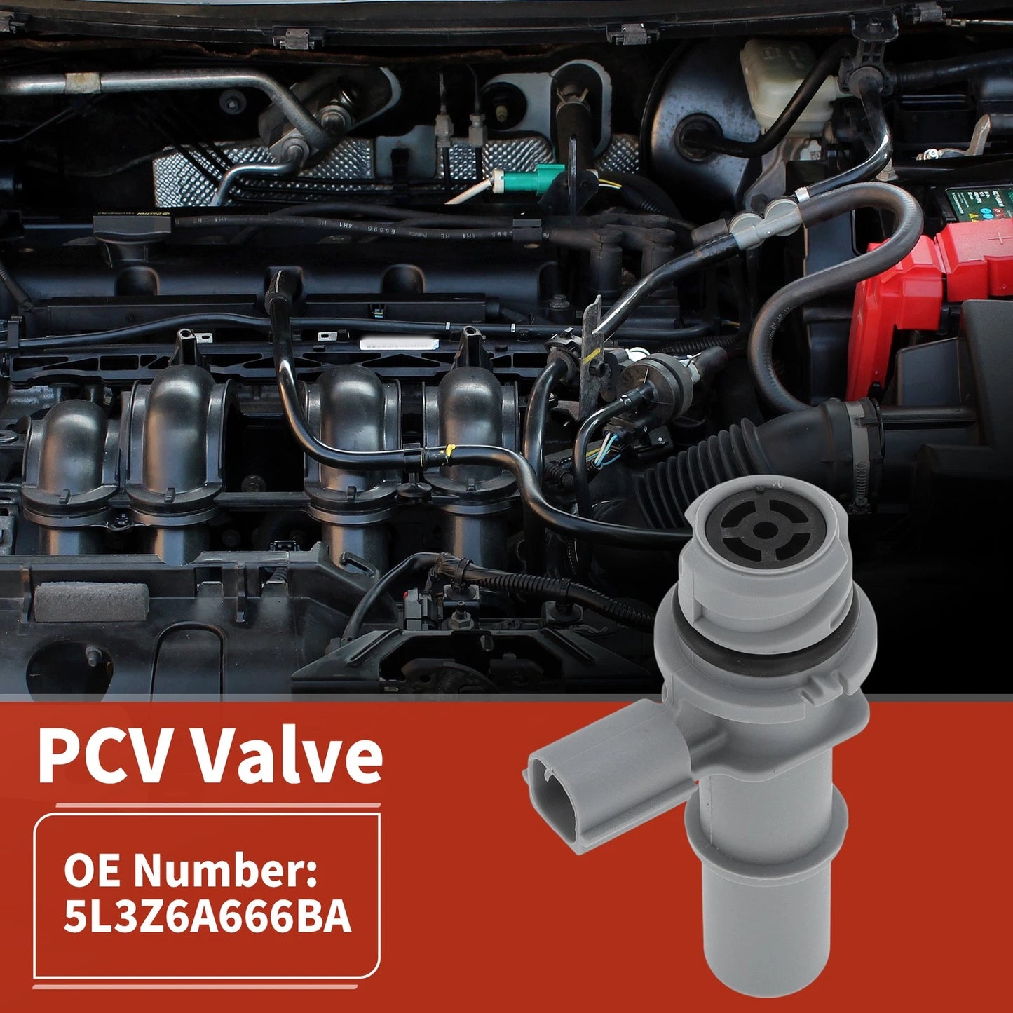 PCV Valve for Ford F-150, Fusion, Lincoln Town Car, Mercury (2004–2010) No. 5L3Z6A666BA
