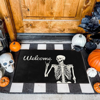 Skull Welcome Door Mat 50x80cm for Indoor Outdoor Room Decoration