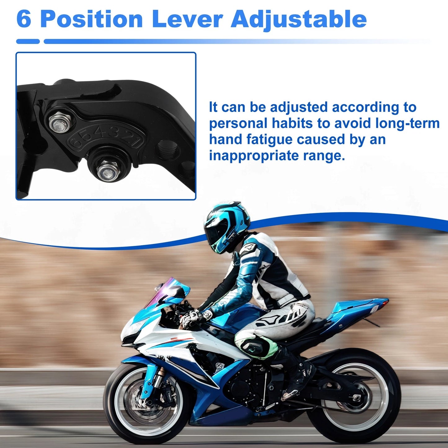 Short Brake Clutch Lever for Suzuki GSXR600 GSXR750 GSXR1000 (2006–2023) Black
