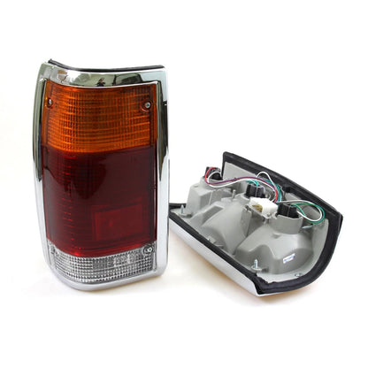 Tail Light Lamp Set with Chrome Edge for Mazda B2000 B2200 B2600 (1985–1998)