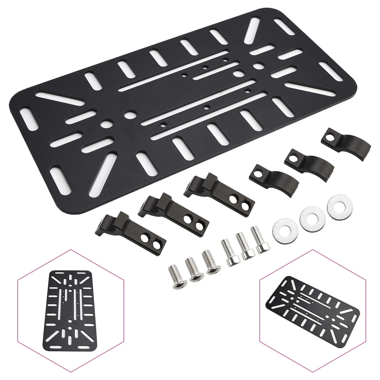 Set of 2 Adjustable Mounting Brackets for Motorcycle Seat Bags