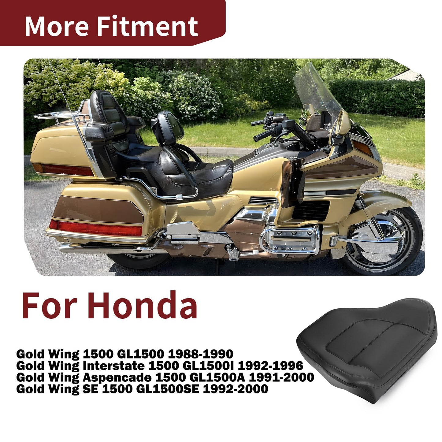 Passenger Backrest Pad for Honda GL1500 Goldwing (1988–2000)