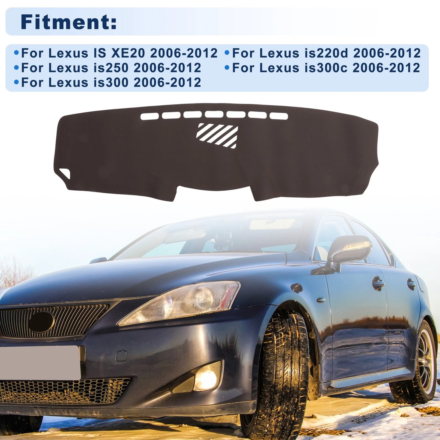 Dash Cover for Lexus IS XE20 (2006–2012) Faux Leather Brown