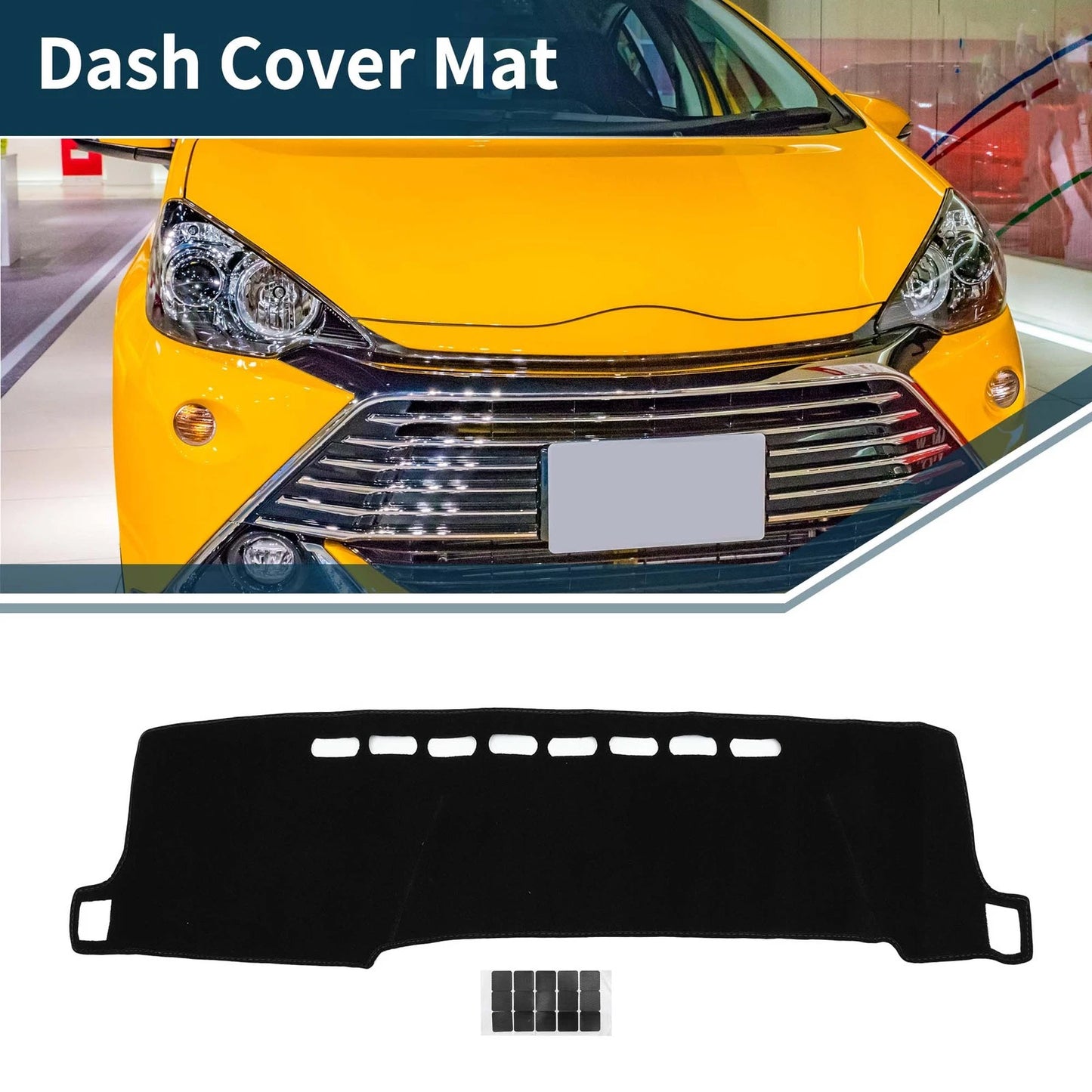 Dashboard Cover Mat for Toyota Aqua (2011–2021) - Black, 1 Set