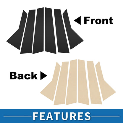 6 Pcs Door Pillar Window Trim for VW Jetta (2019–2023) Black