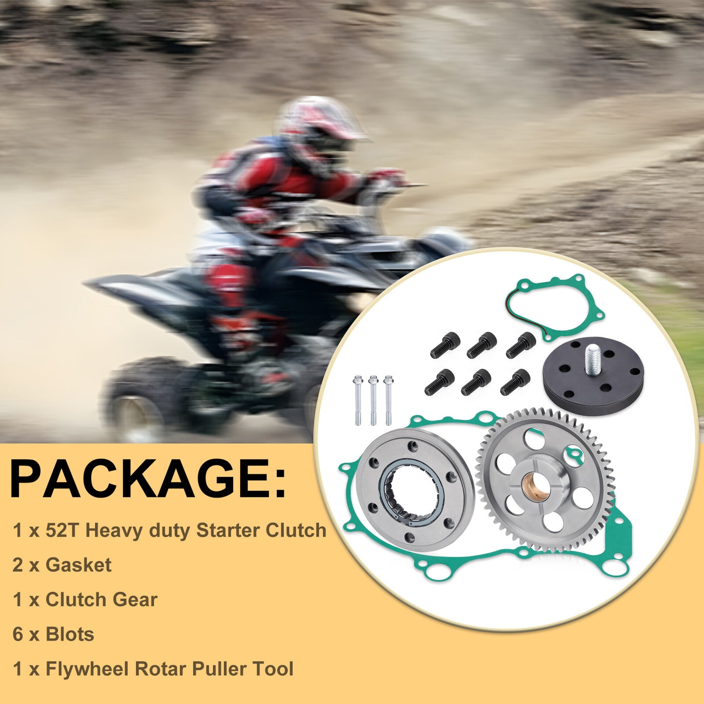 Starter Clutch Gear Kit for Yamaha YFM660R Raptor (2001–2005)