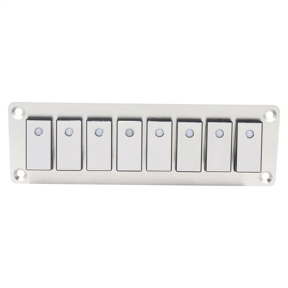 8 Rocker Switch Panel with LED Light for Boat Car