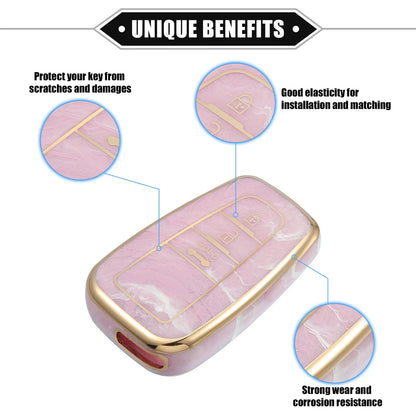3X Smart Key Fob Cover Case for Toyota Prius (2006–2022) TPU Pink