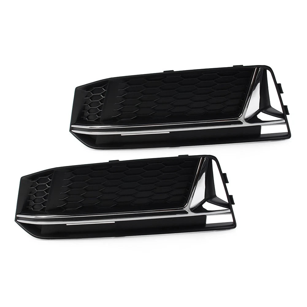 Front Bumper Honeycomb Mesh Fog Light Grille Cover for Audi A3 8P (2009–2013) Chrome