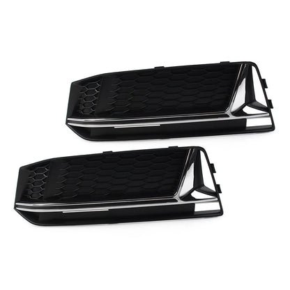 Front Bumper Honeycomb Mesh Fog Light Grille Cover for Audi A3 8P (2009–2013) Chrome