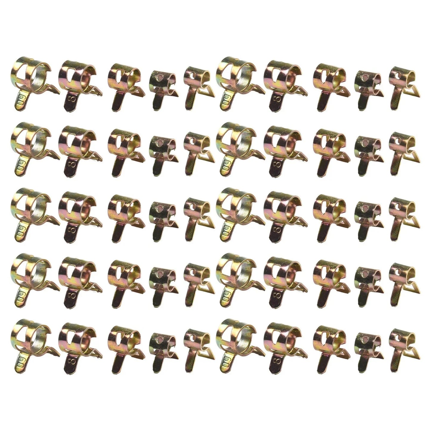 50 5-9mm Fastener Spring Clip Clamp Assortment