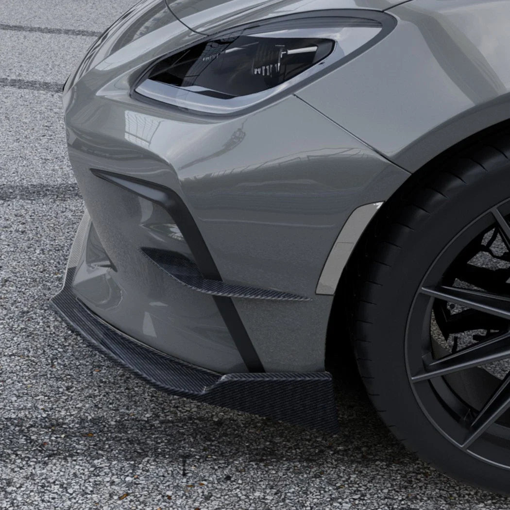 Carbon Style Front Bumper Side Fin Canards Splitter for Toyota GR86 (2022-2025)