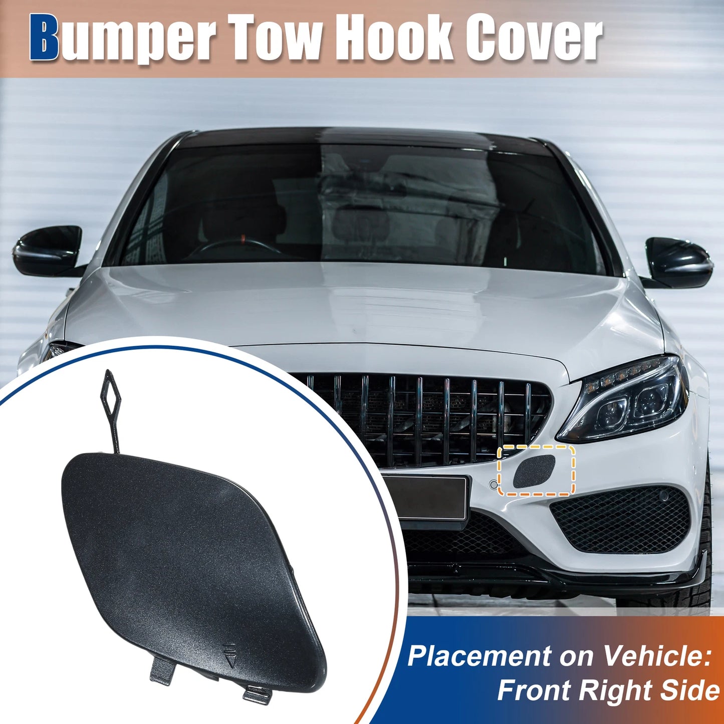 Tow Hook Cover for Mercedes-Benz (A2058850724) (2016–2023) Tenorite Grey