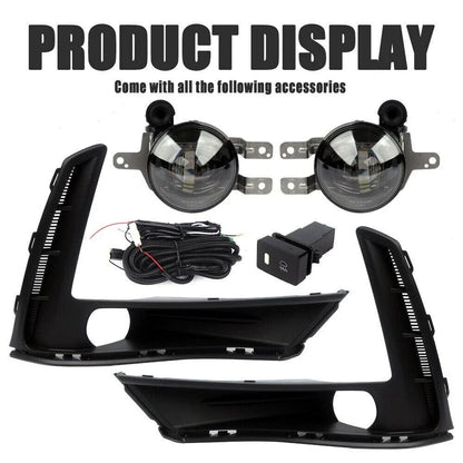 LED Fog Lights for Honda CR-V 2023-2024 Bumper w/ Bulb Switch & Bezel Set
