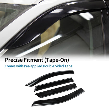 Set of 4 Window Deflectors for Toyota bZ4X (2023) - Side Vent Visors Black
