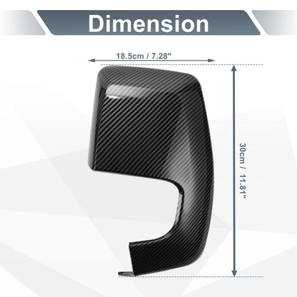 Set of 2 Rearview Mirror Cover Caps Black Carbon Fiber for Ford Transit Custom (2014–2023)