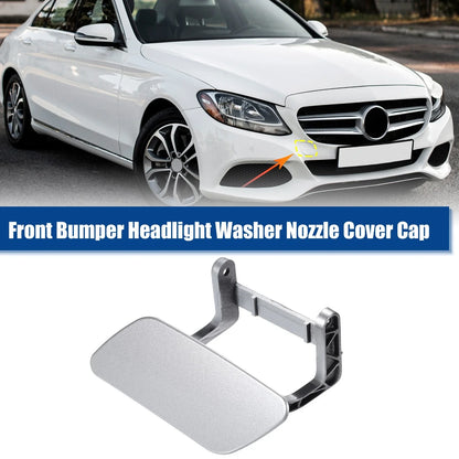 Bumper Headlight Washer Cover for Mercedes ML (2012-2015) Silver Tone