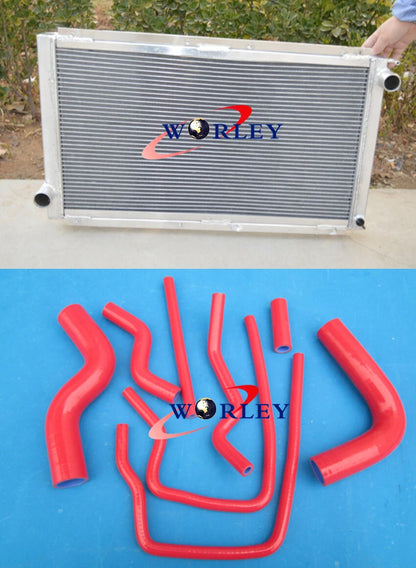 Aluminum Radiator with Blue Hose for Subaru Impreza WRX GC8 STI (1992–2000)