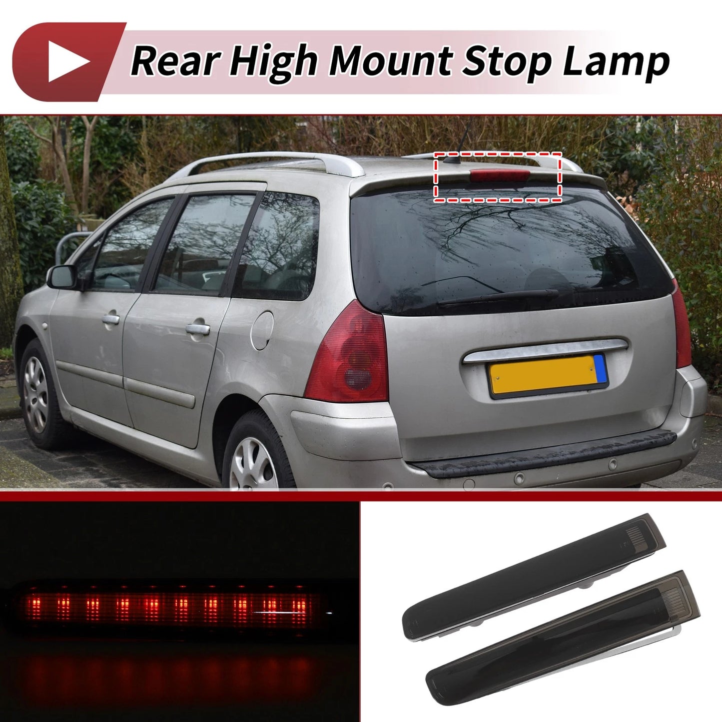 Black LED Third Brake Light for VW T5 Transporter (2003–2015) No.7E0945097F
