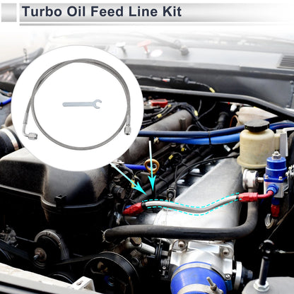 AN-3 Turbo Oil Feed Line Kit for Universal Applications (3.66ft)