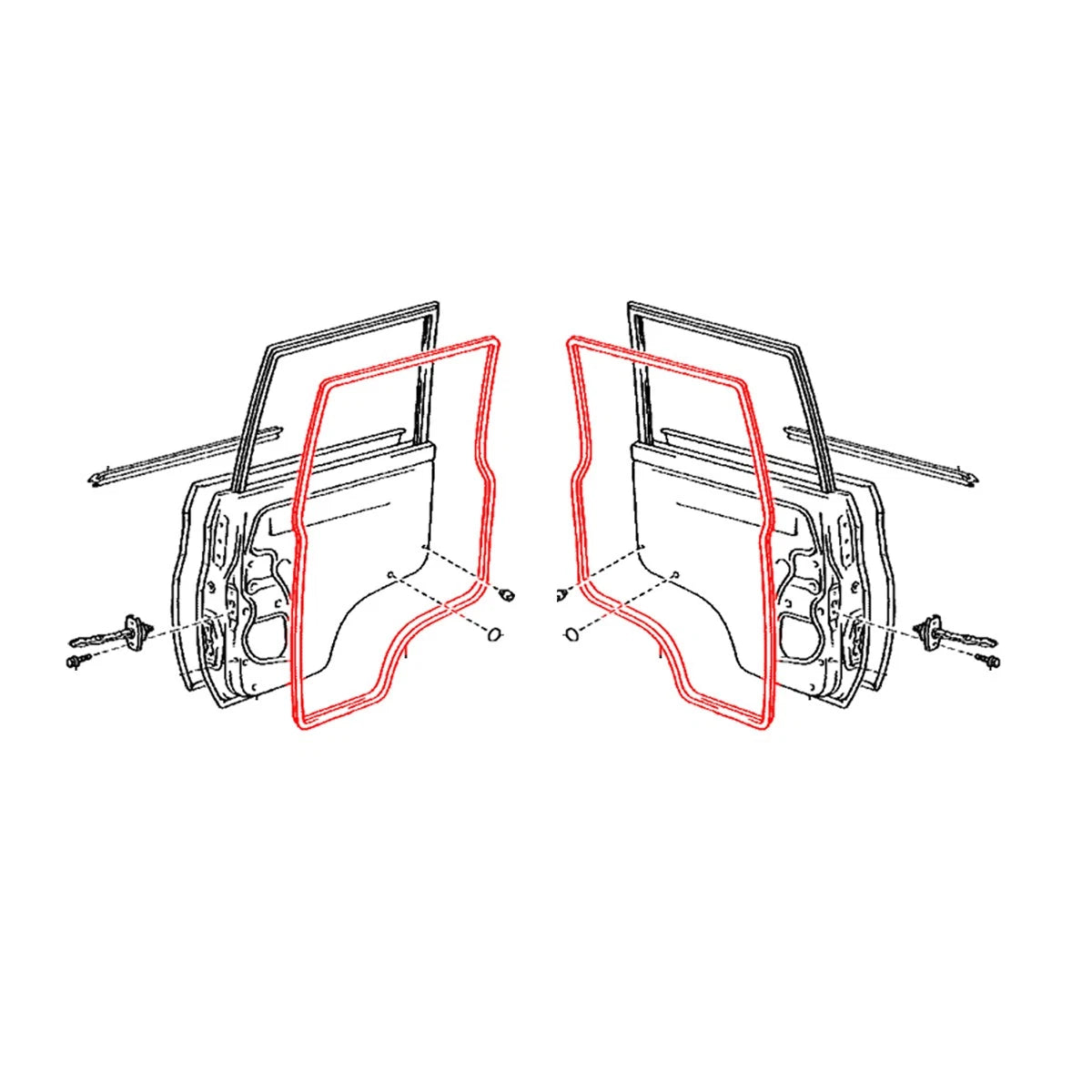 Rear Door Weatherstrip for Toyota Land Cruiser Double Cab (1990–2021)