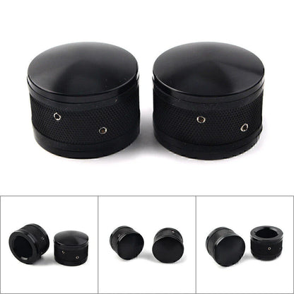 Black CNC Front Axle Nut Cover Caps for Harley Sportster Softail Road King