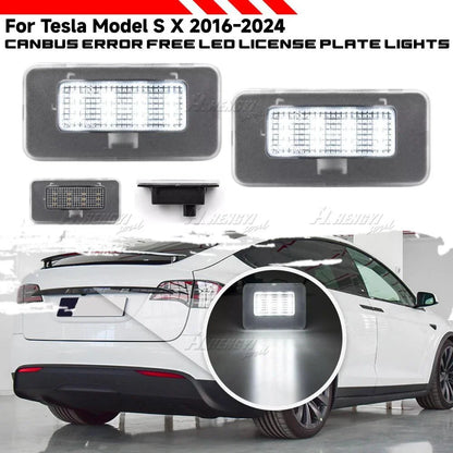 SMD LED Rear License Plate Lights Car Lamps for Tesla Model X (2017–2024)