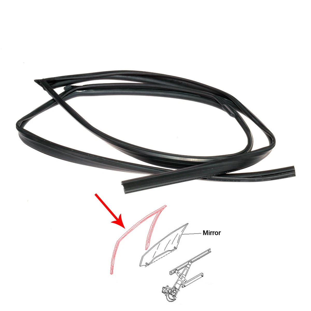 Left Door Glass Run Channel for Nissan Sentra Y10 (1990–1994)