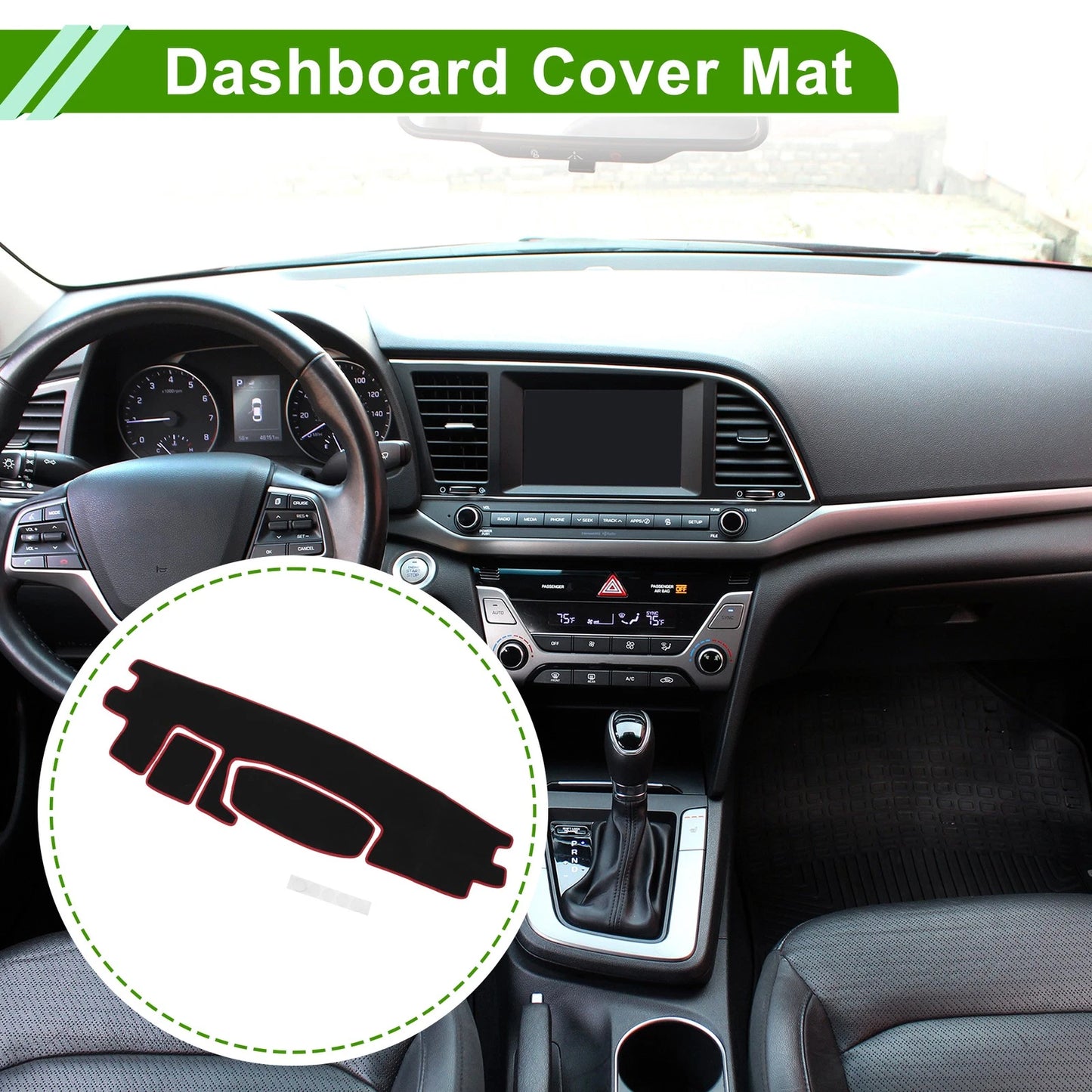 Dashboard Cover for Toyota Roomy Tank (2016–2020) Black Red Anti-Slip