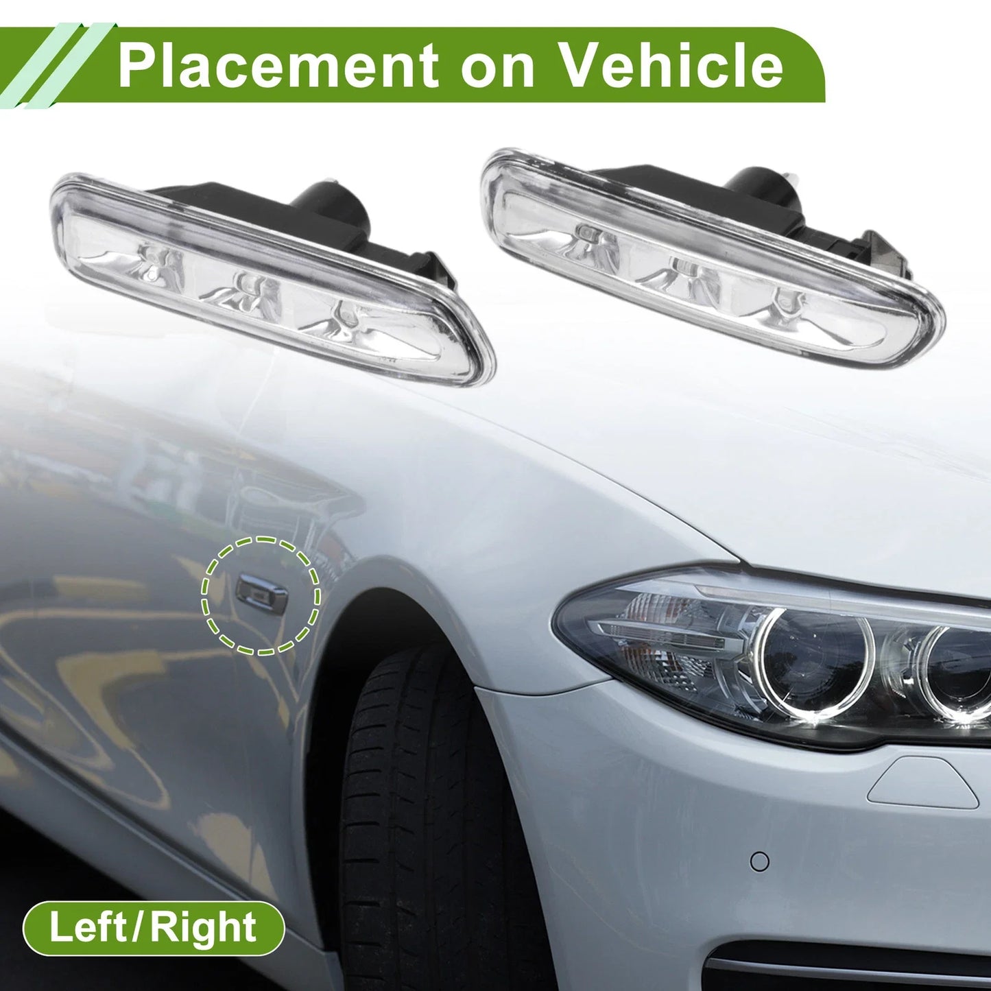 Left+Right Side Marker Light Covers for BMW (1999-2001)