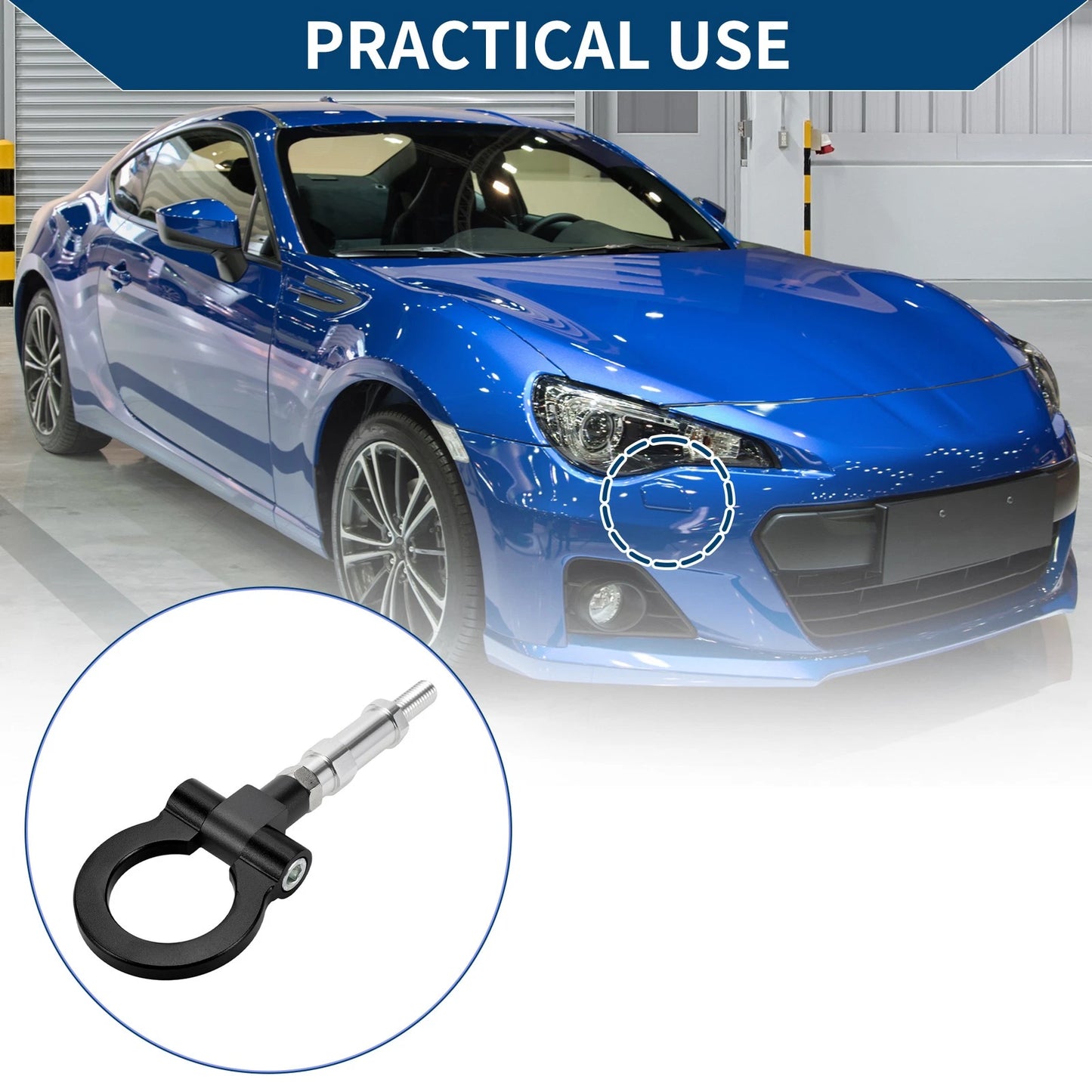 Tow Hook for Honda S2000 (2000–2009) - Metal Towing Hook Ring, Black