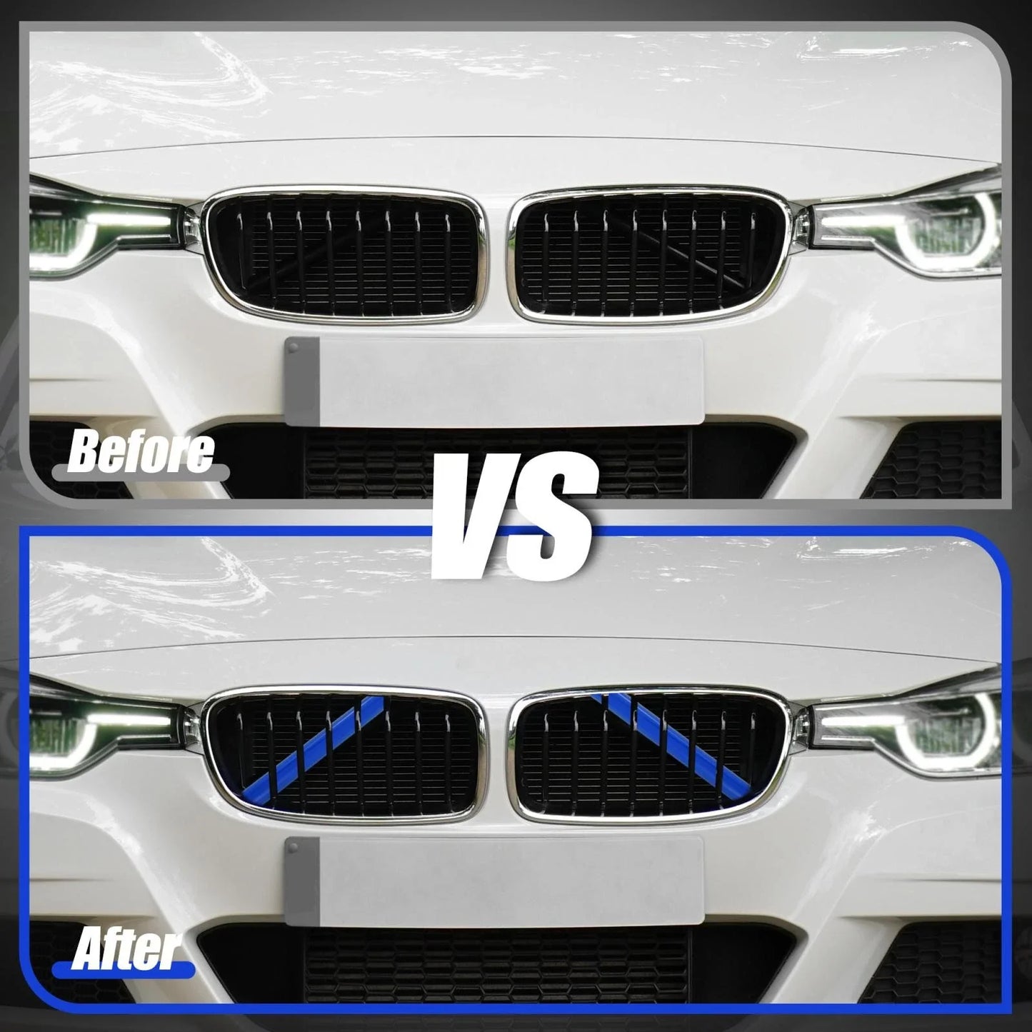 ABS Front Grille Trim Strips Cover Decor Blue for BMW 5/6/7 Series